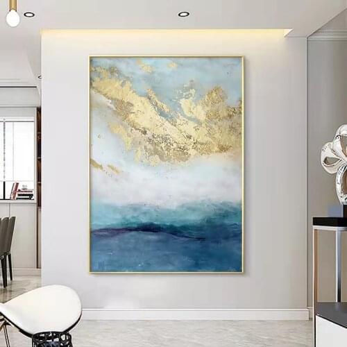 Handmade Abstract 3D Gold Art Oil Painting Canvas Golden Paintings Wall Pictures Large Artwork For Living Room Home Decoration