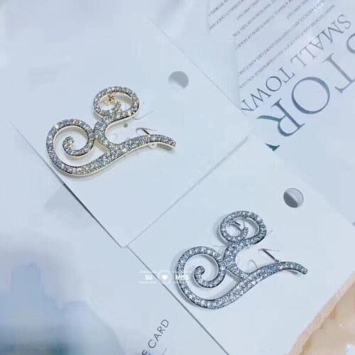 Free Ship New Micro Pave Cubic Zirconia Rhinestone Letter Y Brooch Pin For for Men and Women Gifts Suit Shirt Collar Accessories