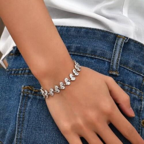 Bracelets Specially Designed for Women Boutique Bracelets Silver Color Drop Leaf Shape Bracelet Send Friend Valentine Day Gifts
