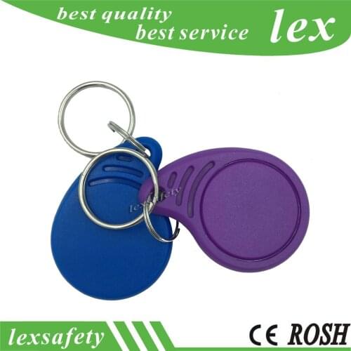 100pcs/lot RFID keychain keyfobs 125KHz proximity ABS key tags for access control Writable and Readable key fobs T5557 IC chip