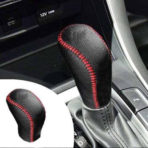 Muchey Leather Gear Knob Stick Covers For HYUNDAI Elantra 2012 2013 2014 2015 MISTRA 2014-2017 Non-slip Automatic Shifter
