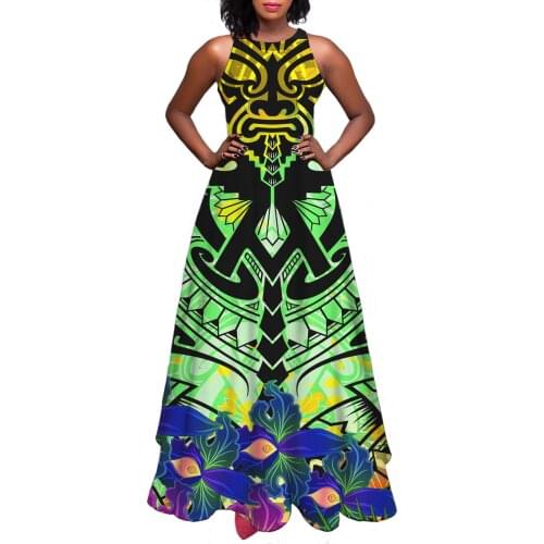 Hycool Fashion Colorful African Tribal Symmetric Print Summer Clothes For African Black Women Sleeveless Dresses For Women Party