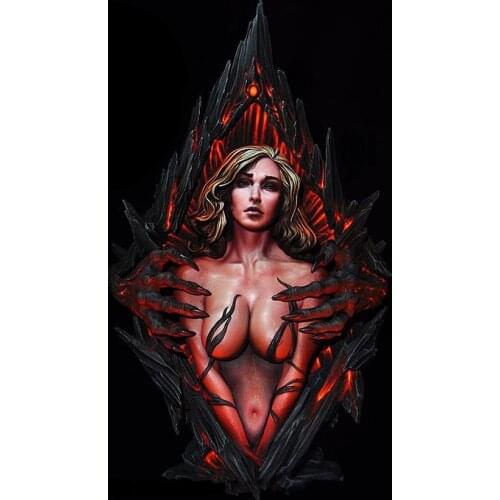 1/10 ancient woman warrior with hair bust Resin figure Model kits Miniature gk Unassembly Unpainted