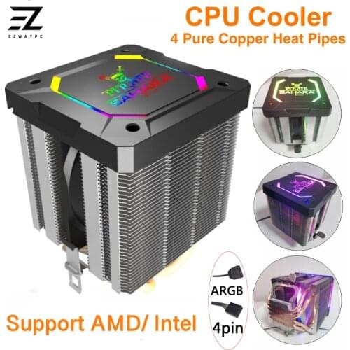 Cooling CPU Cooler Fan RGB Light Silent Radiator Heatsink Cooling Fan for Intel LGA AMD 1150 Quiet Ventilador Quiet PC Case Fans
