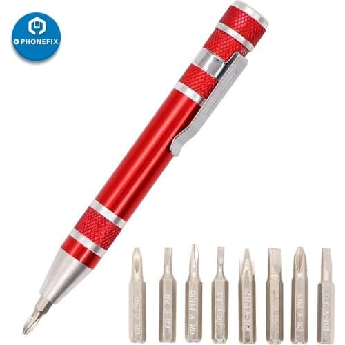 PHONEFIX 8 In 1 E-Cigarette Tools Screwdriver Set with Slotted Phillips Screw Bits for Electronic Cigarette Repair Tool Kit