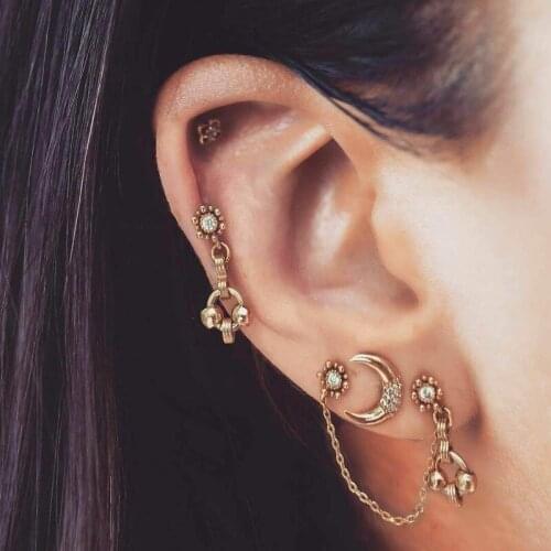 Moon Earring for Women Bohemian Style Stud Earrings Set Tassel Womens Jewelry Accessories Aretes De Mujer Kolczyki