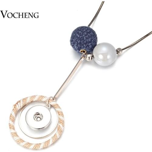 Newest Vocheng Snap Charms Pendant Necklace Jewelry With 80CM Stainless steel Chain fits 18mm GingerSnaps NN-693