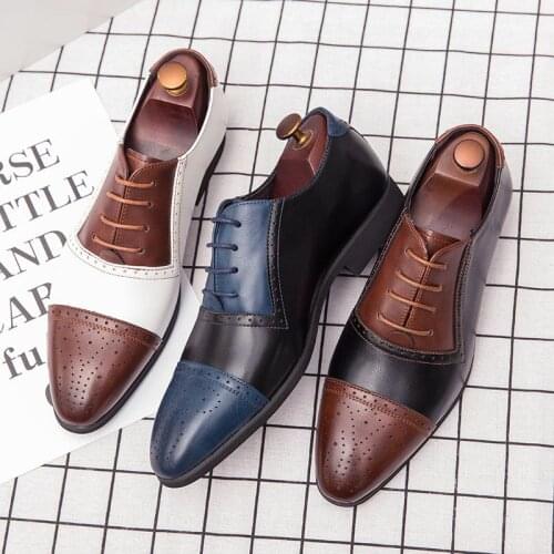 New Bullock Carved Pointed Leather Shoes Mens British Business Formal Casual Shoes Fashion Large Size 48 Hairdresser Shoes Man