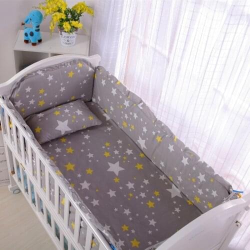 6pcs Nursery bedding,cot room dector Cotton Soft Newborn kit de berço Crib Supplies Safety ,4bumper+sheet+pillowcase