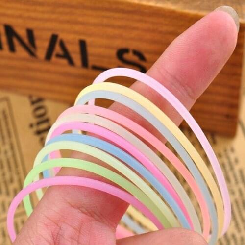 2pcs/lot Fashion Fluorescent Color Super Elastic Seamless Candy Bracelet Hair Ring Hair Rope Fashion Headwear for girl women