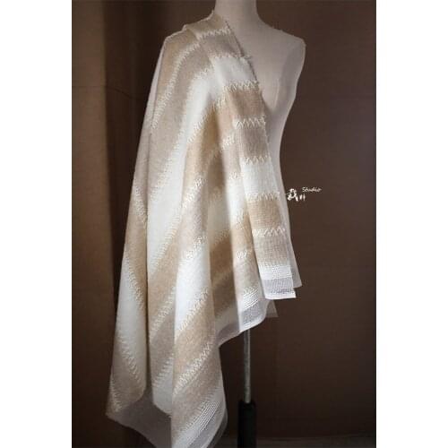 Hand-knitted thick woolen texture fabric splicing transformation fabric autumn and winter coat woolen designer fabric