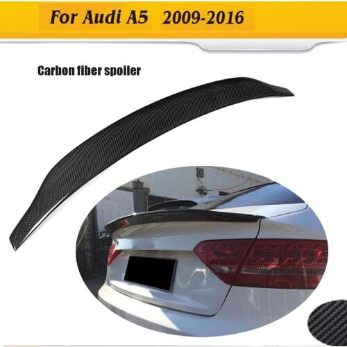 Carbon Fiber Rear Trunk Boot Spoiler Lip Wing For Audi A5 Coupe 4 Door 2 Door 2009-2016 Non S line
