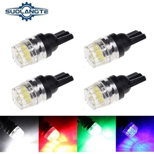 4 pieces T10 w5w 6000K glass car bulb, white, license plate lamp, dome, DRL reading lamp, 12V, yellow red blue