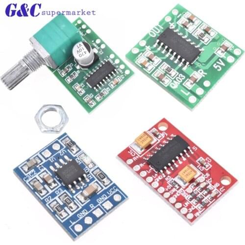 PAM8403 Super mini digital amplifier board 2*3W Class D efficient 2.5 to 5V USB with and without with switch potentiomete