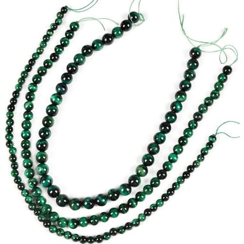 Loose beads 6/8/10/12mm Comfortable Green and Black Beads Tiger Eyes For Beautiful diy Accessories 15inch For Ladies Gift H247