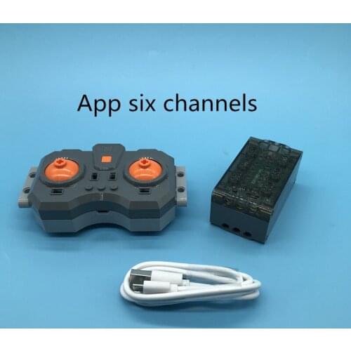 Technology building block pf electric app speed control remote control steering servo motor lithium battery assembly toy train