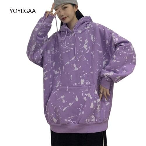 Tie Dye Printed Women Hoodies Autumn Winter Female Hooded Casual Sweatshirt Tops Harajuku Fashion Ladies Girls Pullovers Tops