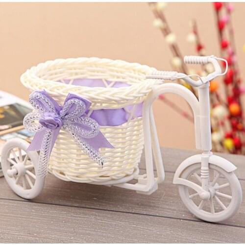 Tricycle Bike Design Flower Basket Storage Container For Flower Plant Fleur Vase Home Party Weeding Decoration SN2338