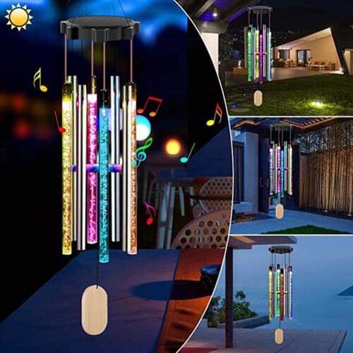 Solar Wind Chimes Lights Outdoor, Memorial Wind Chimes with Color Changing RGB LED Hanging Lights Waterproof for Home Decor Lamp