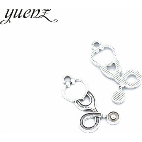 YuenZ 20 pcs Alloy Stethoscope Charms Antique silver color pendant fit DIY necklace jewelry Making 27*16mm U01-6