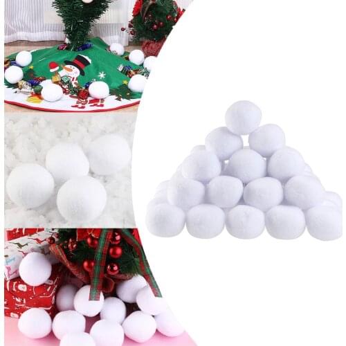 10pcs 7cm Christmas Snowballs Indoor Realistic Soft Plush Snow Balls Xmas Decoration Ornaments