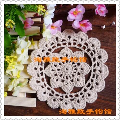 20 pcs 15cm 6" china latest products high quality cotton anti-slip round vintage doilies with flower for wedding car decoration