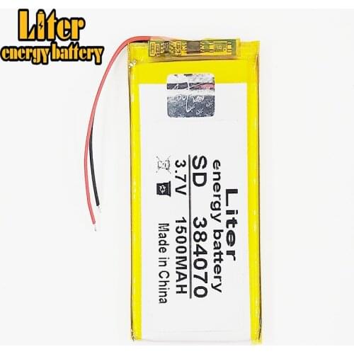 3.7V,1500mAH 384070 PLIB (polymer lithium ion / Li-ion battery ) for Smart watch,GPS,mp3,mp4,cell phone,speaker