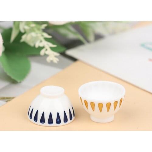 4pcs Miniature BOWL DISH Round 1/12 scale Doll House Kitchen Dinning Accessory