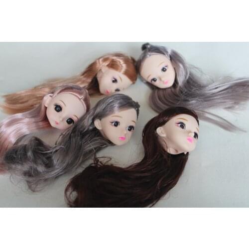 5pcs/lot mix style BJD DOLL HEAD with wig FOR DIY --STYLES OPTION