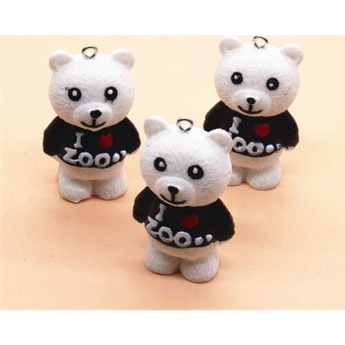 5pcs Cute Resin 3D Bear Flatback Cabochon DIY Jewelry/Keychain Accessories,20*24*37mm