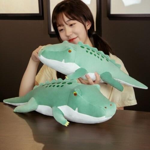 55/65cm Cute Cartoon Lie Prone Crocodile Plush Toys Stuffed Soft Lovely Animals Pillow Dolls For Kids Girls Birthday Gifts