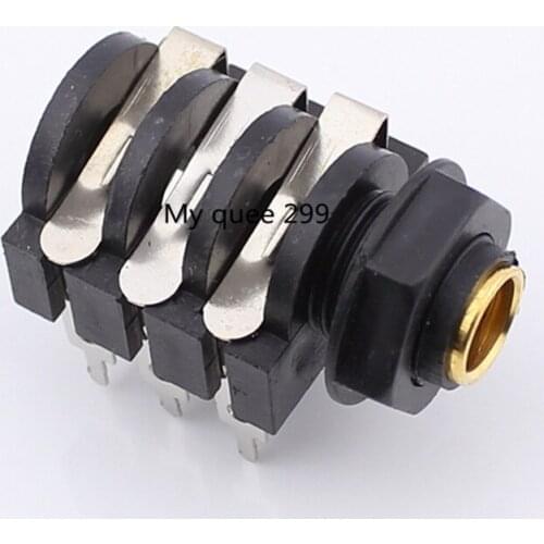 6.35 seats 6.5 microphone straight socket audio seat audio accessories two-channel plastic leech seat gold mouth