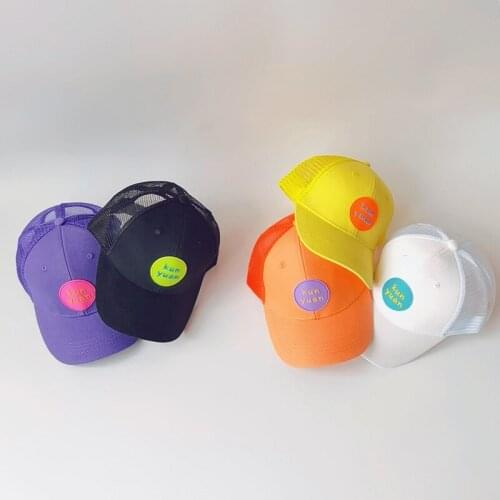 Kids Boys Girls Breathable Mesh Baseball Caps Letter Pattern Children Sun Hats Summer Baby Beach Hat