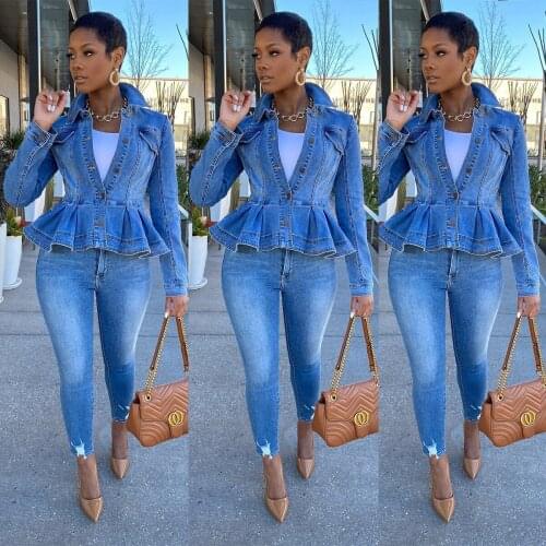 European and American Fashion Casual Womens Jacket Denim Top
