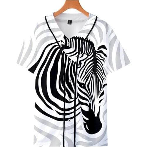 LCFA Animal Zebra 3D Printed Baseball Shirt Man Hipster Fitness T-shirt Mens Spandex High Quality Tshirt Factory Wholesale