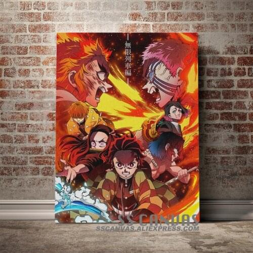 Kimetsu no Yaiba the Movie Infinity Train Anime Canvas Painting Decor Wall Art Pictures Bedroom Home Decoration Prints Poster