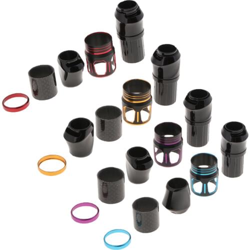 Fishing Reel Seat Set Aluminum Alloy Plastic Locking Nut Decorative Trim Ring Rod Repair Fishing Reel Seat Fishing Tools