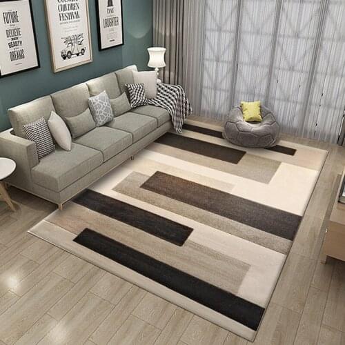 Fashion Nordic Retro Geometric Stripe Printing Carpet for Living Room Bedroom Anti-slip Floor Mat Bathroom Home Decorative Rug