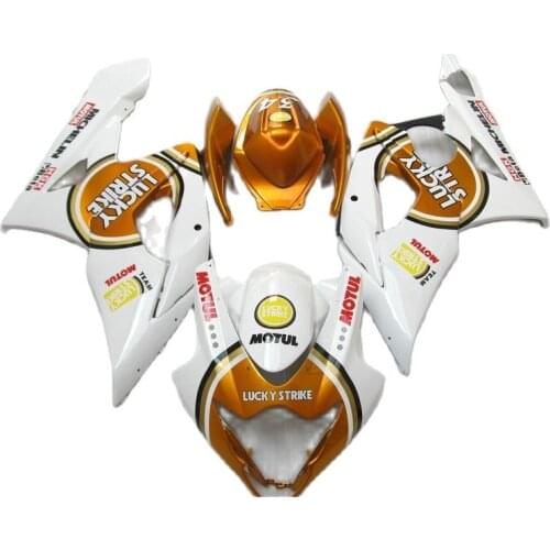 Motorcycle Fairings for SUZUKI GSXR1000 2005 2006 White Gold Injection molding fairing kit GSXR 1000 K5 K6 PN204
