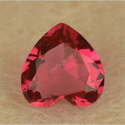 Wholesale 3x3~15x15mm 5A Lab Created Glass Gems 5# Dark Red Rose Color Heart Brilliant Cut Glass Stone For Jewelry DIY