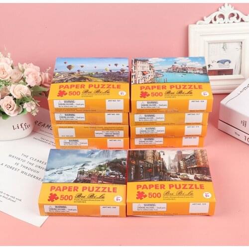 500 Pieces 46*28cm Jigsaw Puzzles Assembling Picture Landscape Toys For Adults Kids Educational Toys