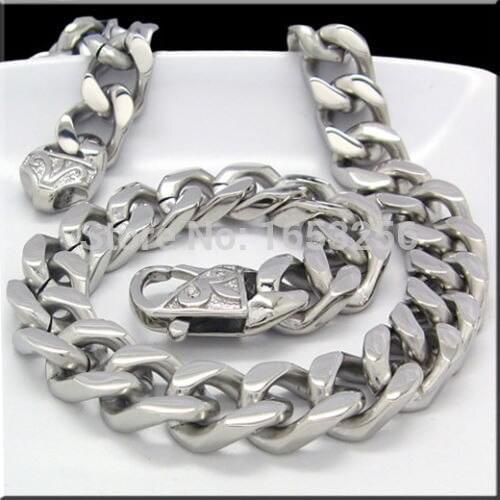 For Father/ husband gifts jewelry Pure 316L Stainless Steel Fashion Curb Chain Link Necklace 12mm 28