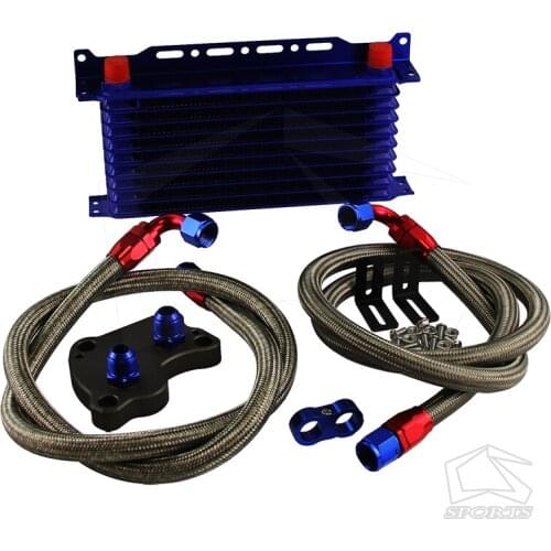 Fit For BMW Mini Cooper S R53 02-06 10Row Oil Cooler+Filter Adapter Kit