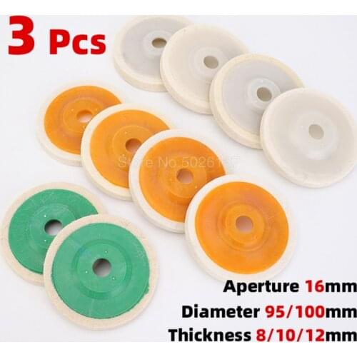 3X Wool Polishing Wheel Buffing Pads Grinding Angle Grinder Felt Polisher Disc For Stainless Steel Aluminum Ceramic Glass
