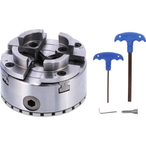 0.03mm Self-Centering Lathe Chuck M40 4In 4 Jaw Metal For Woodworking Supporting Clamping Tools