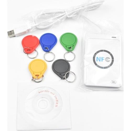 NFC Reader USB ACR122U Contactless Smart IC Card and Writer Rfid Copier Duplicator 5pcs UID Changeable Tag Card Key Fob