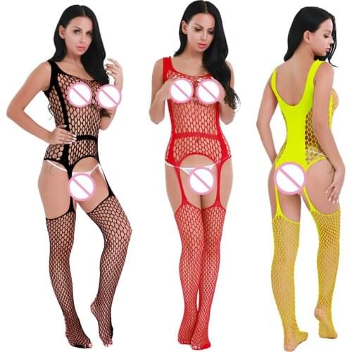 Sexy lingerie Teddies Bodysuits hot Erotic lingerie open crotch Fishnet Suspender body stockings hot porn sexy underwear costume