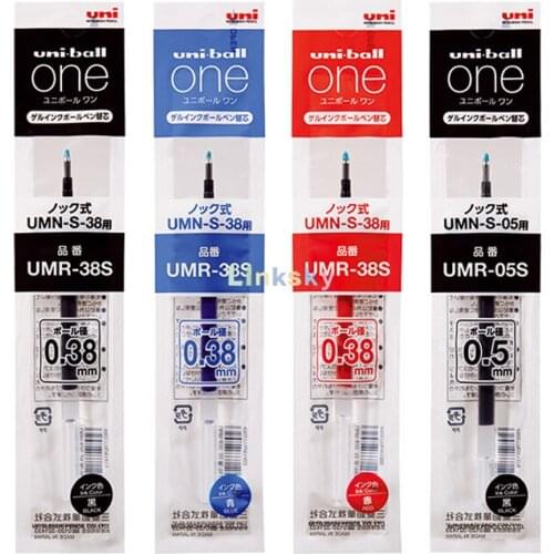 Uni-ball One Gel Ink Ballpoint Pen REFILLS 0.38mm Black Blue Red UMR-38S/05S,darker Colors and Water-resistance,School Supplies
