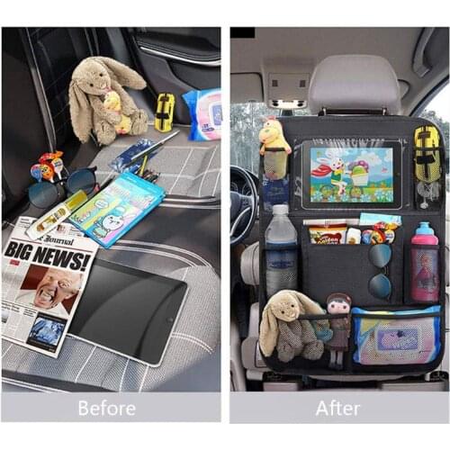 Waterproof Vehicle Storage Sundries Bag Car Seat Back Protector Cover for Children Baby Kick Mat Protect Bag 69HE