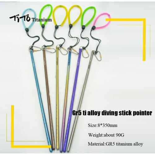 TiTo High quality Titanium Scuba Diving 350mm Titanium alloy dividing Stick Pointer Rod with Lanyard underwater Outdoor camping